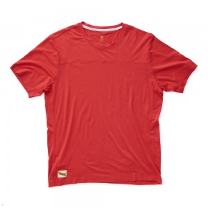 Red Tracksmith Harrier Men's Tee | RQEAO-7680