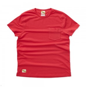 Red Tracksmith Run Cannonball Run Men's Tee | POZID-5723