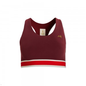 Red Tracksmith Run Women's Bra | ZXNEY-7056