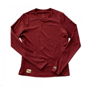 Red Tracksmith Session Long Sleeve Women's Shirts | BGLWT-0543