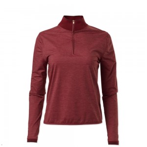 Red Tracksmith Session Quarter Zip Women's Mid Layer | GFIVQ-4516