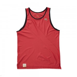 Red Tracksmith Van Cortlandt Men's Singlet | GDLHR-7184