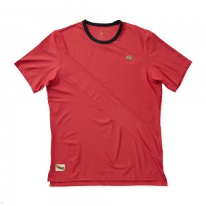 Red Tracksmith Van Cortlandt Men's Tee | MUBTF-6319