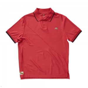 Red Tracksmith Van Cortlandt Polo Men's Shirts | JLWTG-0856