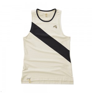 White Black Tracksmith Van Cortlandt Women's Singlet | FYSNI-5018