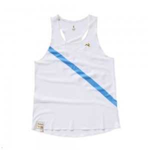 White Blue Tracksmith Strata 2023 Women's Singlet | OLPVK-3628