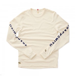 White Navy Tracksmith Grayboy Long Sleeve Men's Shirts | UHFCM-4098