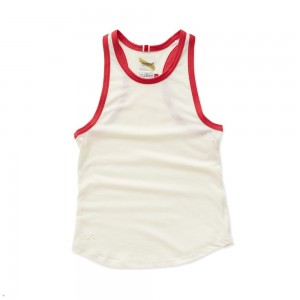 White Red Tracksmith Run Cannonball Run Women's Tank | FQSVW-5847