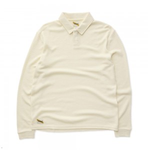 White Tracksmith Fells Rugby Men's Shirts | VLEKU-6105