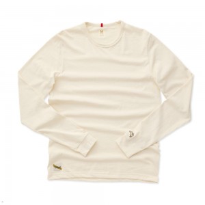 White Tracksmith Grayboy Long Sleeve Men's Shirts | CIJRQ-8975