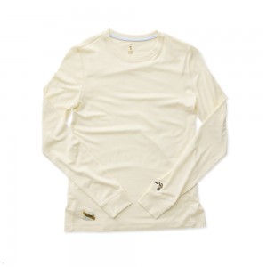 White Tracksmith Harrier Long Sleeve Women's Shirts | PRMUQ-0286