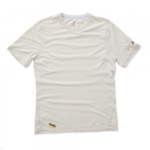 White Tracksmith Horizon Men's Tee | NPEVF-3826