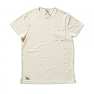 White Tracksmith Run Cannonball Run Men's Tee | TCYIX-7206