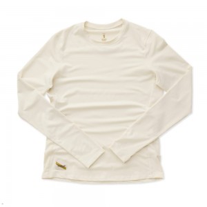 White Tracksmith Session Long Sleeve Women's Shirts | VMXNF-8463