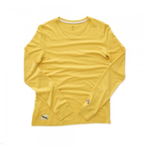 Yellow Tracksmith Harrier Long Sleeve Women's Shirts | QNPLZ-9013