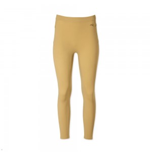 Yellow Tracksmith Turnover Crop Women's Tights | KFEYS-5630