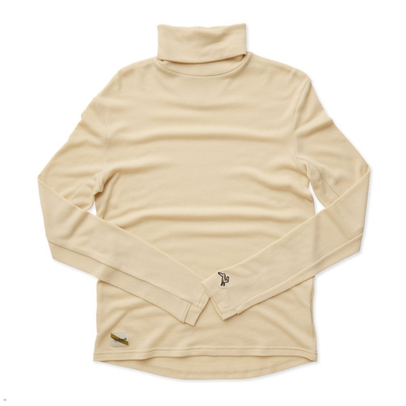 Beige Tracksmith Fells Turtleneck Men\'s Base Layer | XPSOE-5620