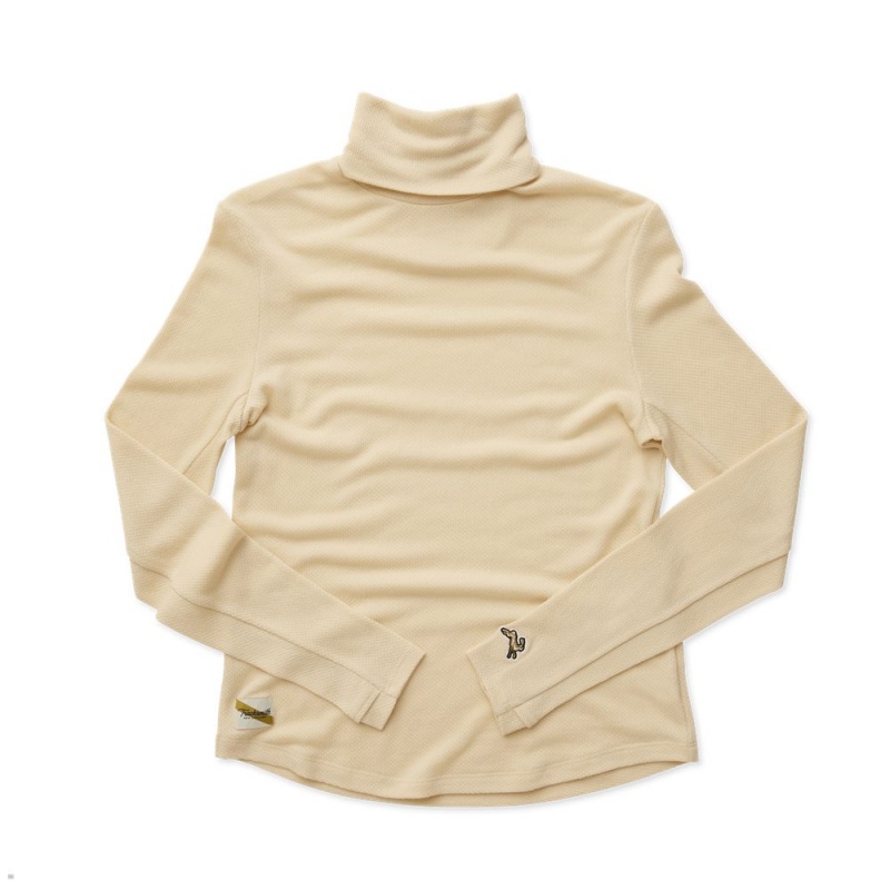 Beige Tracksmith Fells Turtleneck Women\'s Base Layer | XGPTO-1350