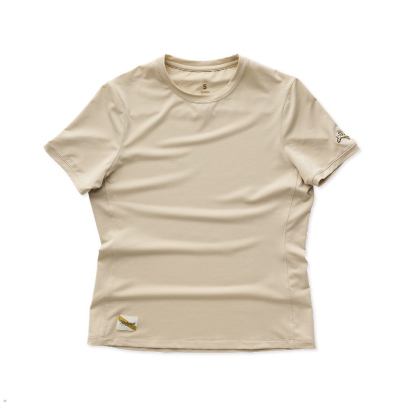 Beige Tracksmith Session Women\'s Tee | WVQNB-6784