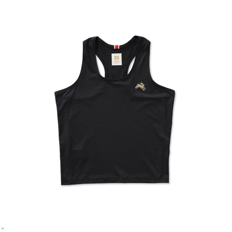 Black Tracksmith Twilight Crop Women\'s Tank | KFDVX-1659