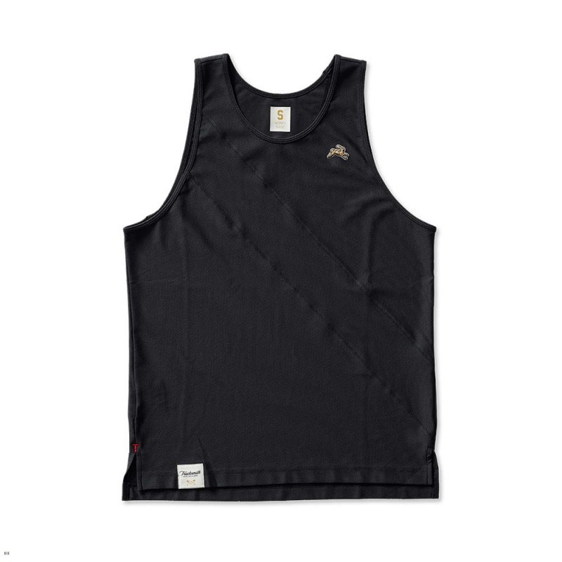 Black Tracksmith Van Cortlandt Men\'s Singlet | PCDEV-3049