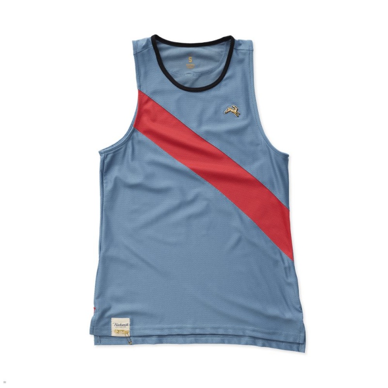 Blue Red Tracksmith Van Cortlandt Women\'s Singlet | PQHCY-5631