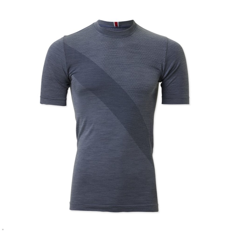 Blue Tracksmith Brighton Base Layer Men\'s Tee | KZEGT-3468