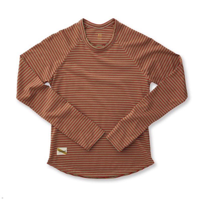 Brown Tracksmith Horizon Long Sleeve Women\'s Shirts | GDVOJ-4951