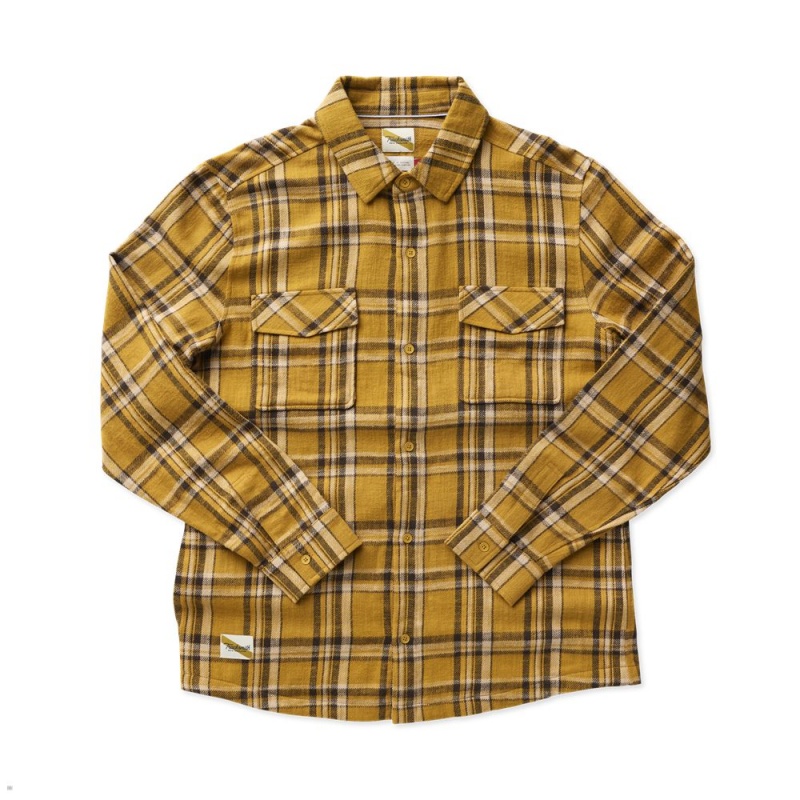 Brown Tracksmith New England Flannel Men\'s Shirts | CHAQD-9843