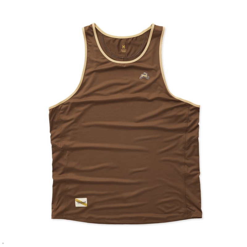 Brown Tracksmith Twilight Men\'s Tank | LYTNP-9402