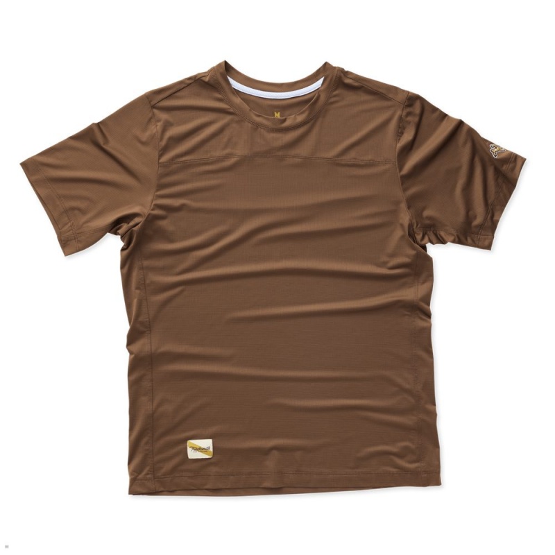 Brown Tracksmith Twilight Men\'s Tee | TRYOW-7968