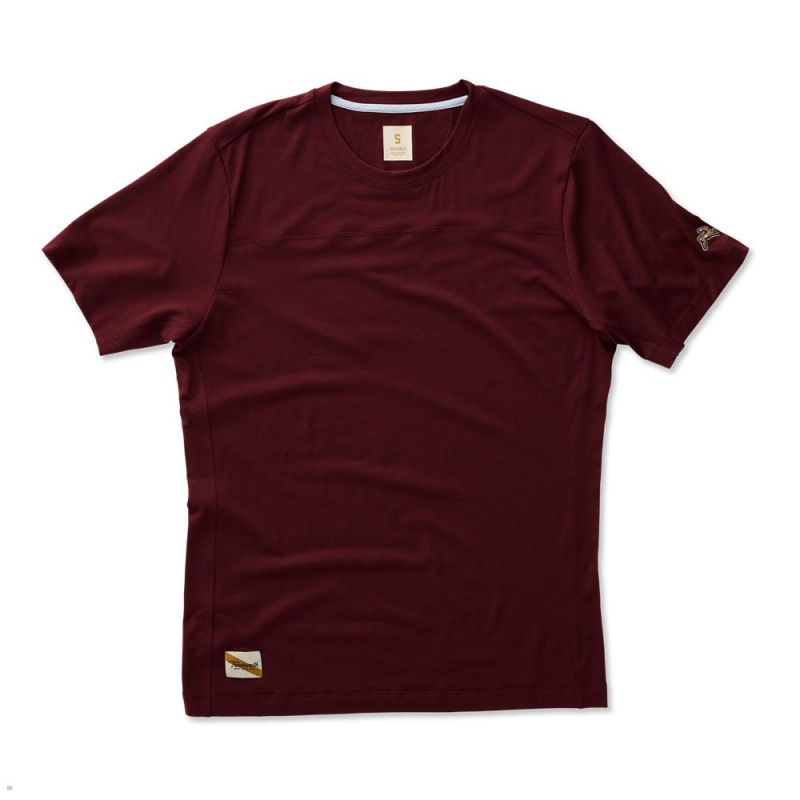 Burgundy Tracksmith Harrier Men\'s Tee | JKGIZ-9432