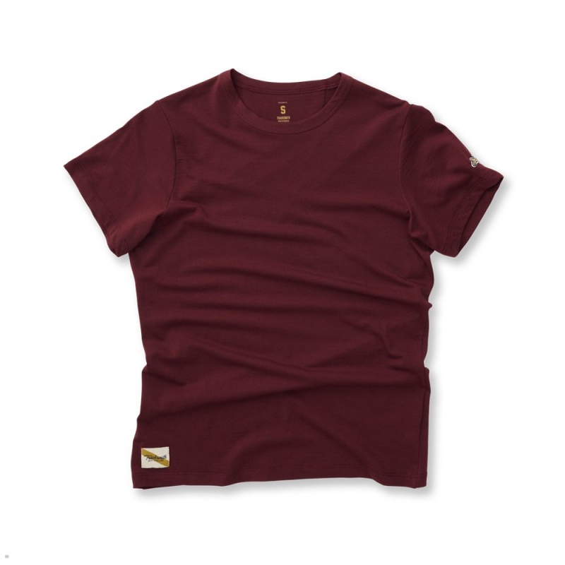 Burgundy Tracksmith Harrier Women\'s Tee | QEOBJ-7058