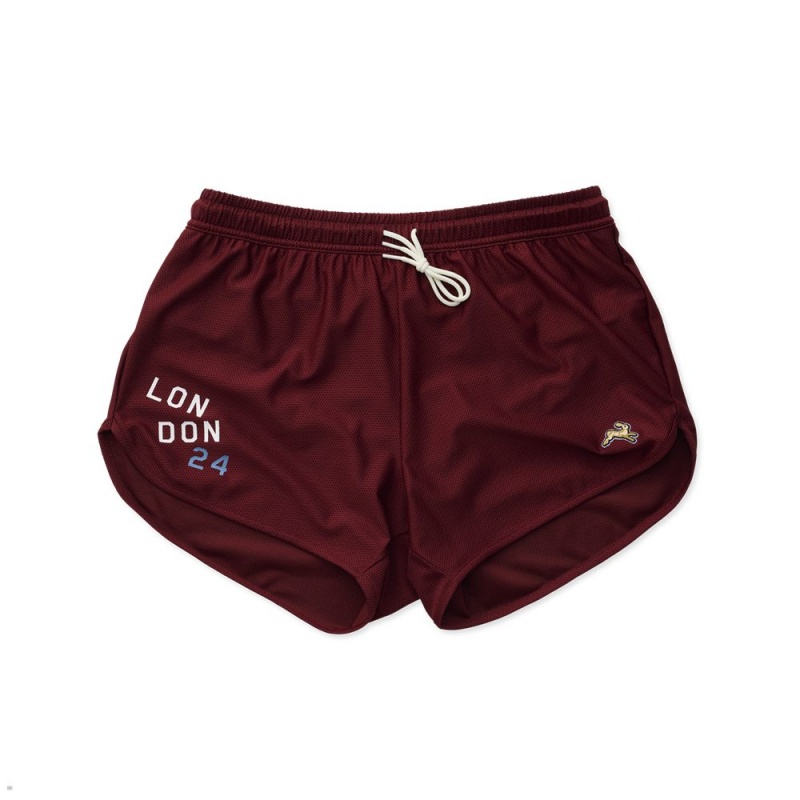 Burgundy Tracksmith London Men\'s Shorts | LUYGH-1732