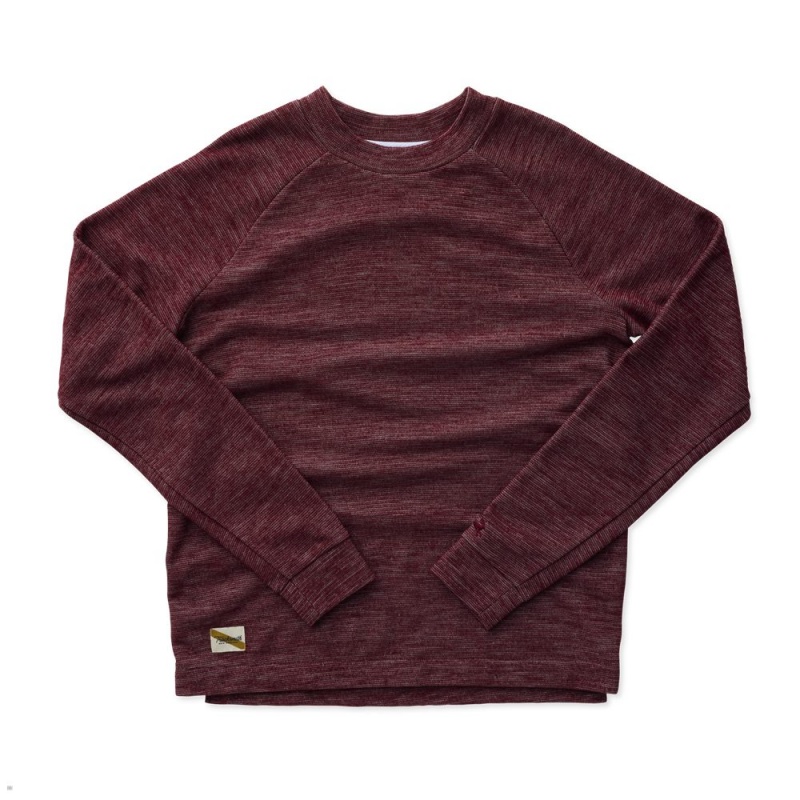 Burgundy Tracksmith Rapid Transit Crew Men\'s Sweatshirt | HKVBE-8231