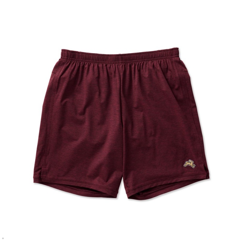 Burgundy Tracksmith Session Men\'s Shorts | ZDVLA-8245