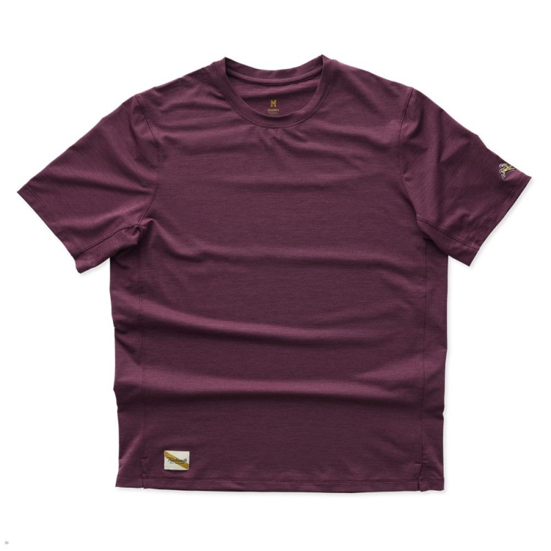 Burgundy Tracksmith Session Men\'s Tee | HEFQA-5217