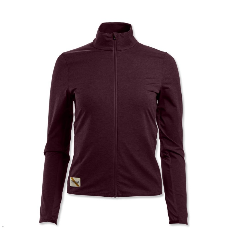 Burgundy Tracksmith Session Women\'s Jacket | OWYQN-9406