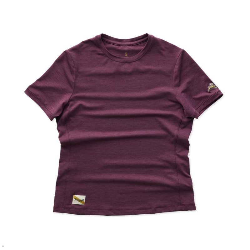 Burgundy Tracksmith Session Women\'s Tee | HWDTJ-0853