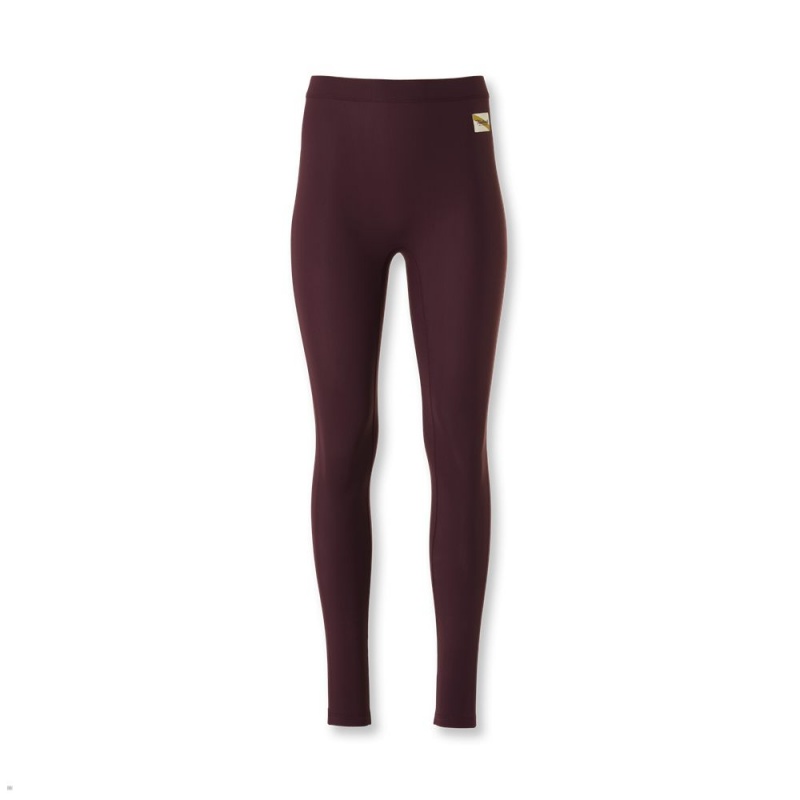 Burgundy Tracksmith Turnover Women\'s Tights | YEFXG-1279