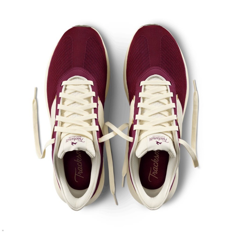 Burgundy White Tracksmith Eliot Runner Men's Shoes | YORVF-1825