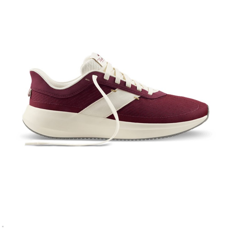 Burgundy White Tracksmith Eliot Runner Men's Shoes | YORVF-1825