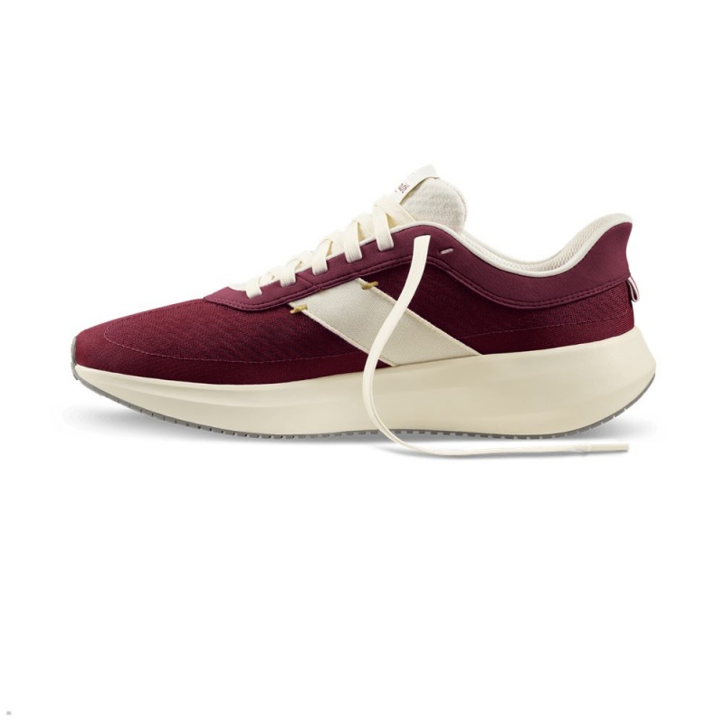 Burgundy White Tracksmith Eliot Runner Men's Shoes | YORVF-1825