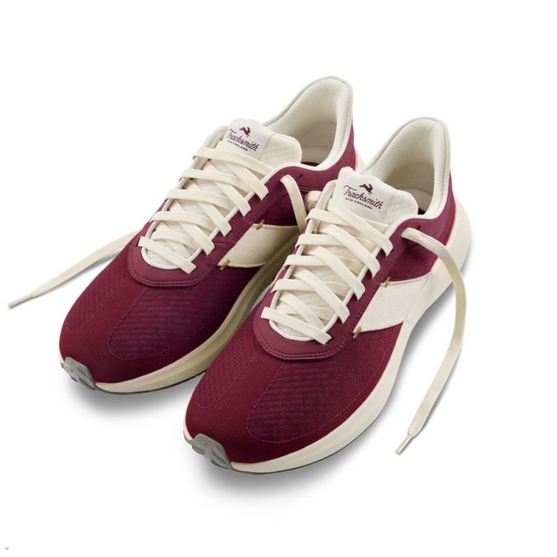 Burgundy White Tracksmith Eliot Runner Men\'s Shoes | YORVF-1825