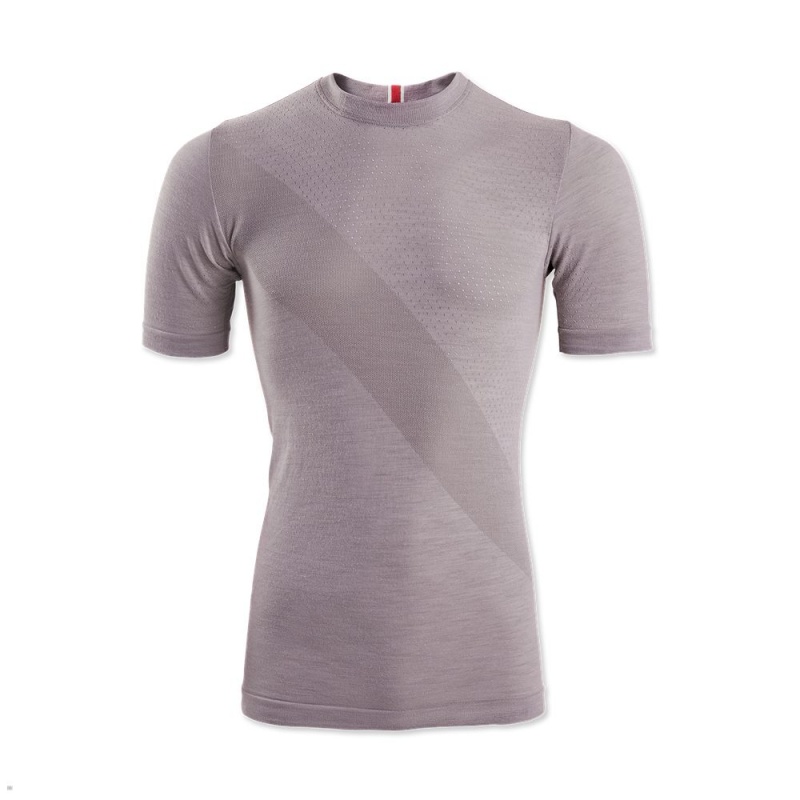 Grey Tracksmith Brighton Base Layer Men\'s Tee | OYRPS-5413