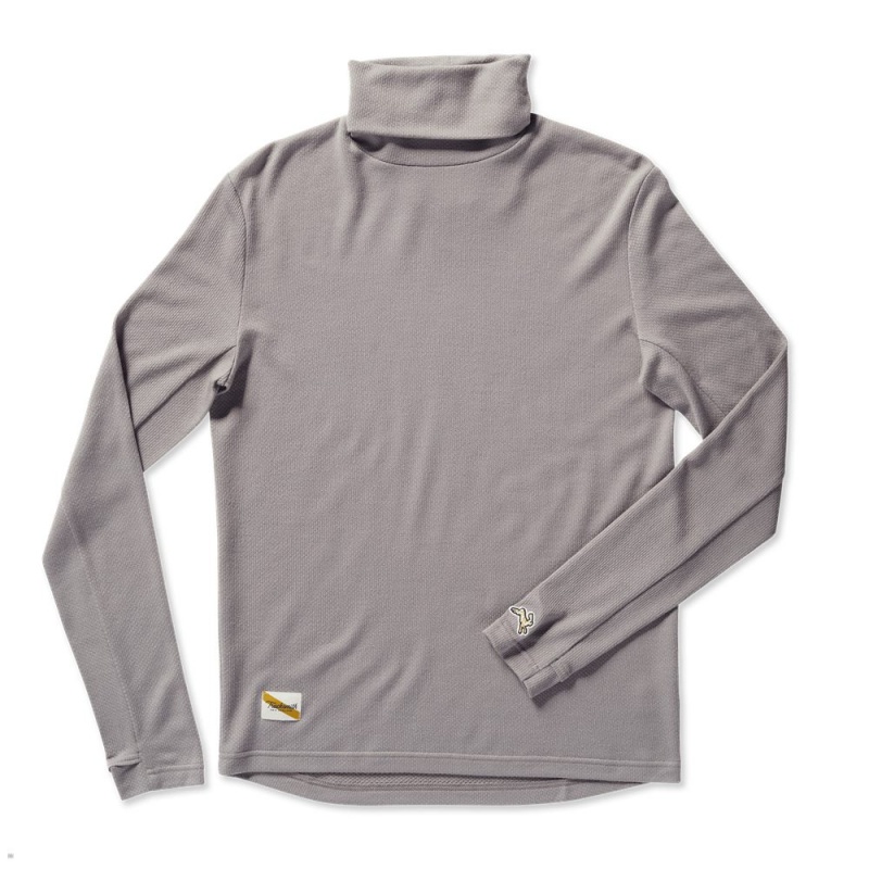 Grey Tracksmith Fells Turtleneck Men\'s Base Layer | AOJTR-6725