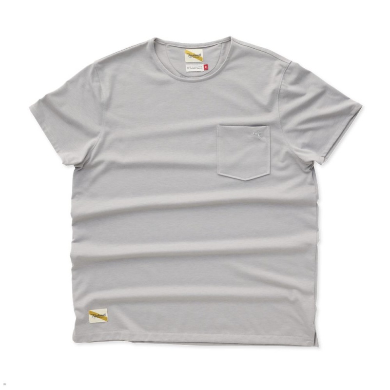 Grey Tracksmith Run Cannonball Run Men\'s Tee | HIUEQ-3187