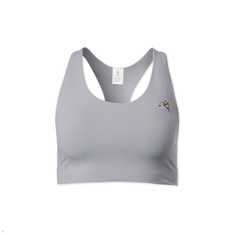 Grey Tracksmith Run Cannonball Run Women\'s Bra | KIJHL-5426