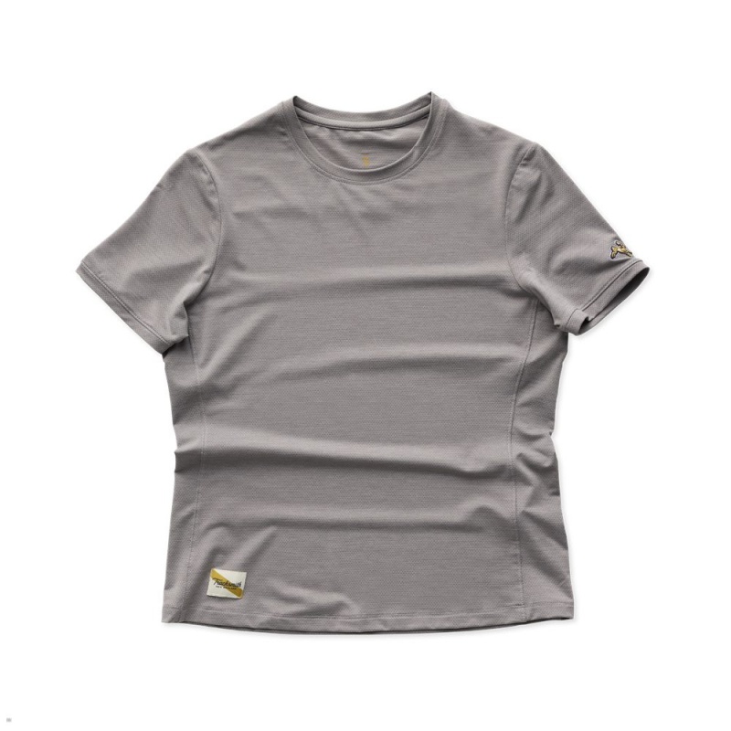 Grey Tracksmith Session Women\'s Tee | XROFD-0478