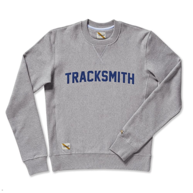 Grey Tracksmith Trackhouse Crew Men\'s Sweatshirt | UZPID-1805